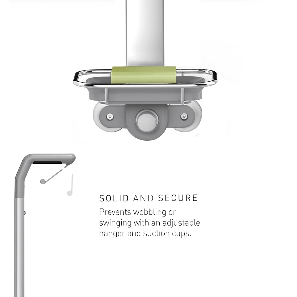 image 1 of Simplehuman Over Door Shower Caddy | Silver | Matt Stainless Steel + Anodised Aluminium | Overdoor | 1