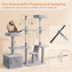 image 6 of Yaheetech 135.5 cm Cat Activity Tower Play Center Light Grey