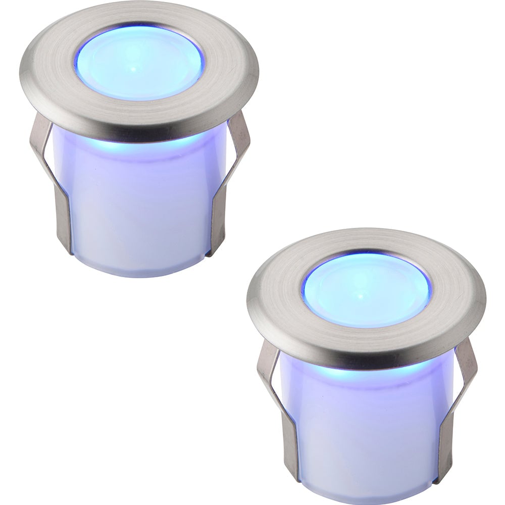 Loops 2 PACK Recessed Decking IP67 Guide Light - 0.8W Blue LED - Stainless Steel in Metallics