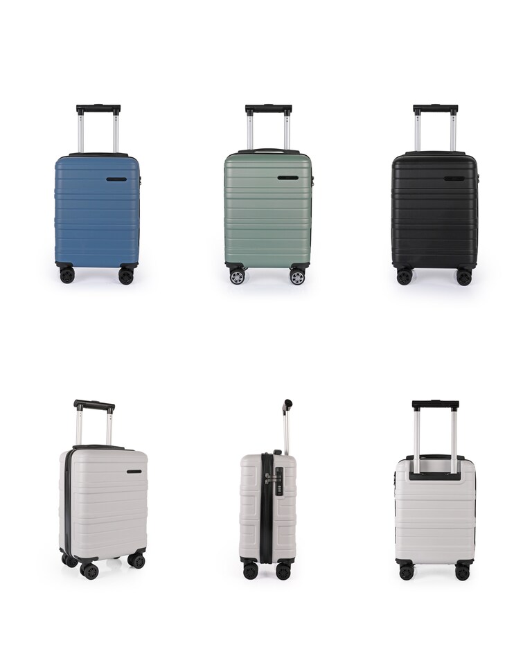 image 1 of Hard Shell Cabin Luggage 40x30x20 Carry On Suitcase TSA Lock | White | White | Cabin Bag
