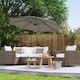image 7 of Outsunny 3 x 3(m) Cantilever Parasol Garden Umbrella with Base Light Grey Orange | Orange