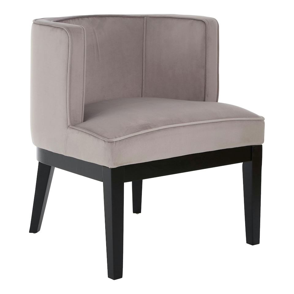 image 1 of Interiors by Premier Light Grey Velvet Chair, Supportive Backrest Lounge Chair, Easy to Clean Velvet Accent Chair, Space-Saving Small Chair