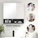 image 5 of kleankin Wall Mounted Bathroom Storage Cupboard W/ Mirror and Shelf, Light Grey