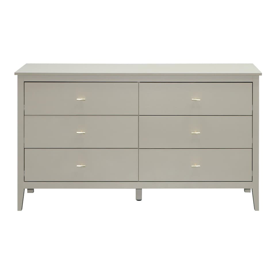 image 1 of Grace Chest of 6 Drawers Home Storage Furniture MDF Soft Close Greige