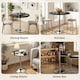 image 5 of HOMCOM Round Bar Table, Dining Table with Tempered Glass Top and Steel Frame