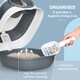 image 3 of PawHut Foldable Cat Litter Tray Hooded Cat Litter Box w/ High Side, White