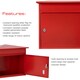 image 2 of Burg-Wachter Mersey Large Wall Mounted Galvanised Steel Post Box - 36x35x20cm Red