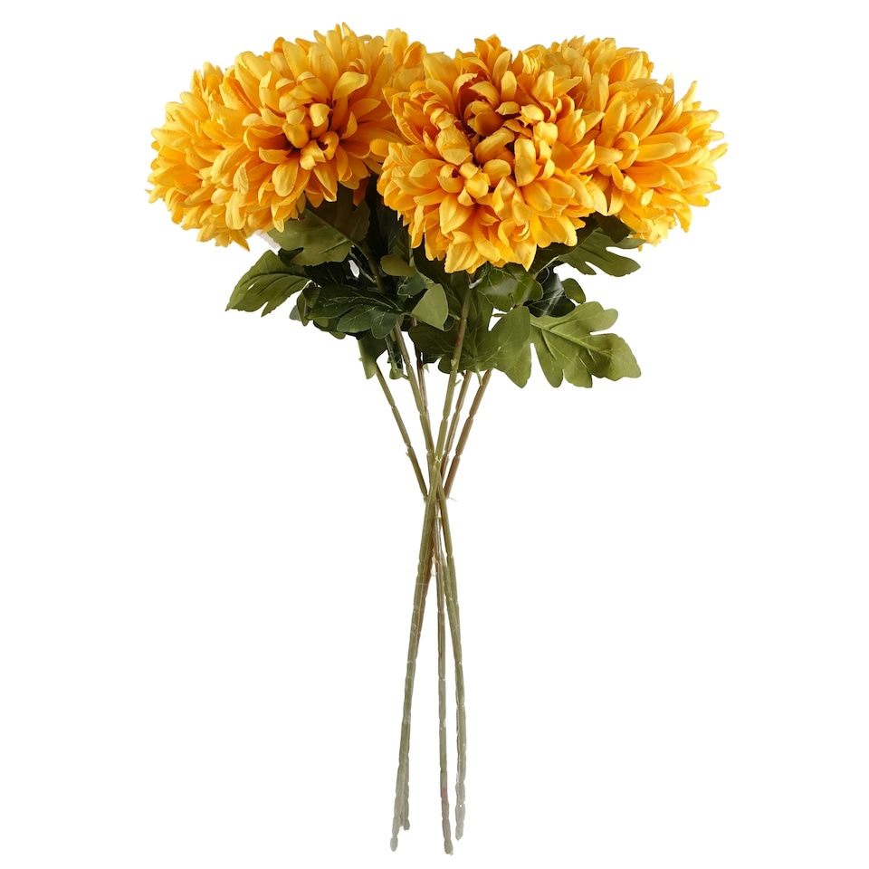 image 1 of Pack of 6 x 75cm Extra Large Reflex Chrysanthemum - Gold