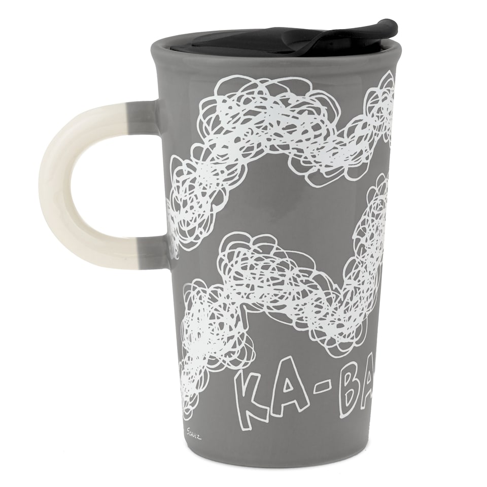 image 1 of Hallmark Peanuts Snoopy Colour Changing Ceramic Travel Mug with Lid