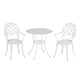 image 1 of Outsunny 3PCs Garden Bistro Set Cast Aluminium Round Table with 2 Chairs White