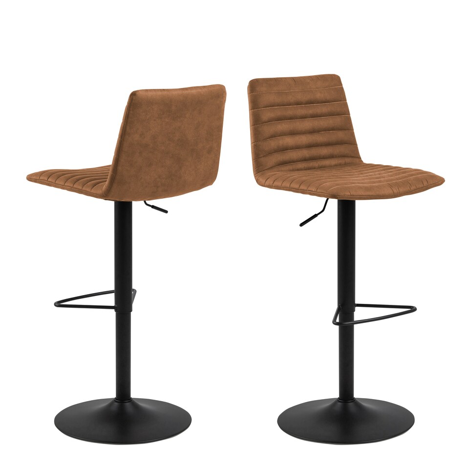 image 1 of Kimmy Bar Stool with  Brown Fabric in Set of 2