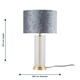 image 9 of Set of 2 Aura - Satin Brass Lamps with Grey Crushed Velvet Shades Bronze | Grey