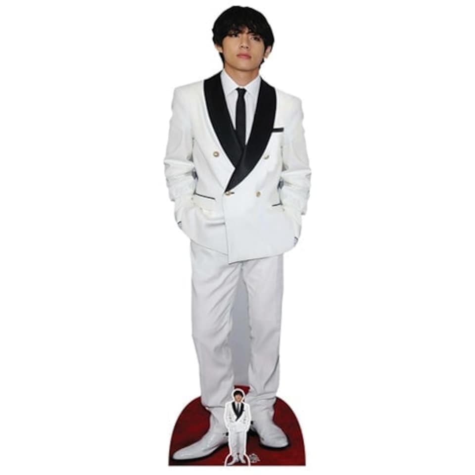 V Kim Tae-hyung White Jacket Bangtan Boys BTS Lifesize Cardboard Cutout 180cm