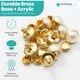 image 3 of 10.5mm Faux Pearl Rivets, Gold Pearl Stud Embellishments - 10pcs