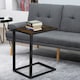 image 8 of HOMCOM C-Shape Side End Table w/ Steel Frame Wide Base for Living Room Brown