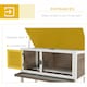 image 9 of PawHut Wooden Guinea Pig Hutch, Small Animal Cage w/ Tray & Roof, Brown