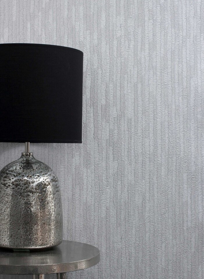 Crown M1400 Bergamo Leather Texture Wallpaper, Off White Silver