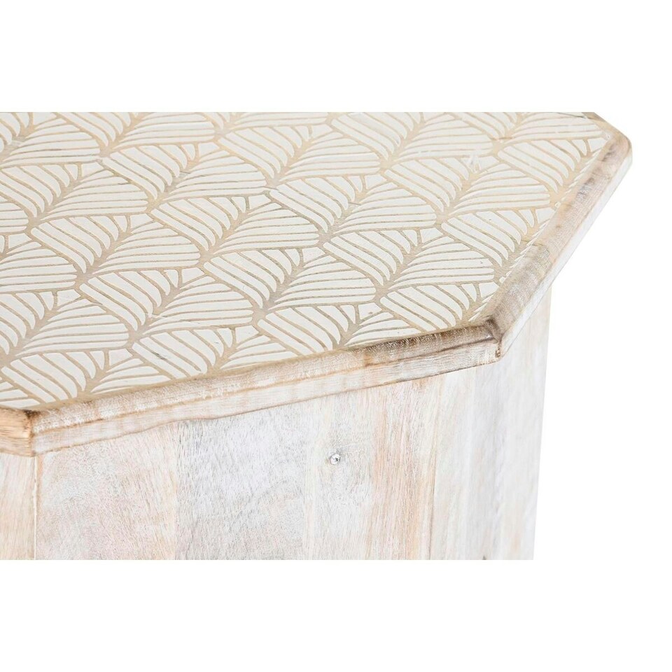 image 1 of Side table DKD Home Decor 49 x 49 x 53,5 cm Brown White Mango wood N/A