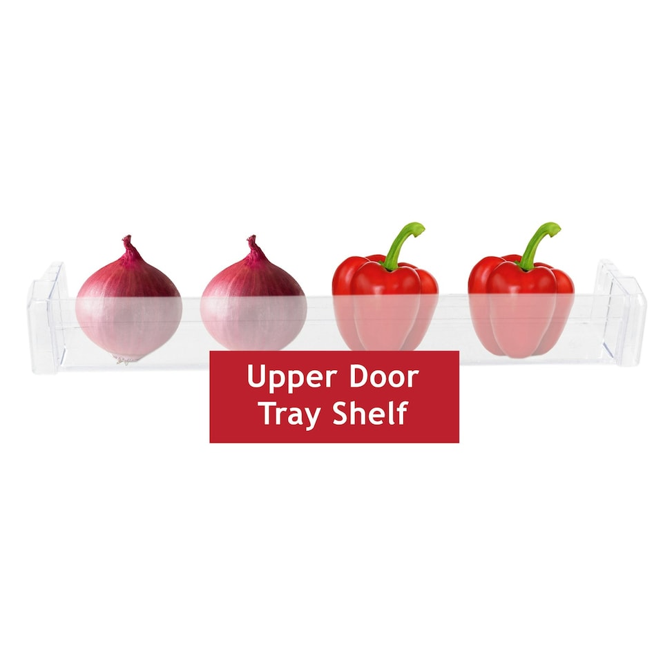 image 1 of SPARES2GO Upper Door Shelf for CDA BC2763/0 BK2963FA/0 BK3163/0 BK3163FA/0 FW852/0 FW872/0 Fridge Freezer | Clear