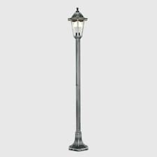 ValueLights Black and Silver 1.2m Outdoor Bollard Light with 6W Warm White Bulb Black