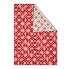 Christmas Traditional Snow Flake Reversible Throw, Red