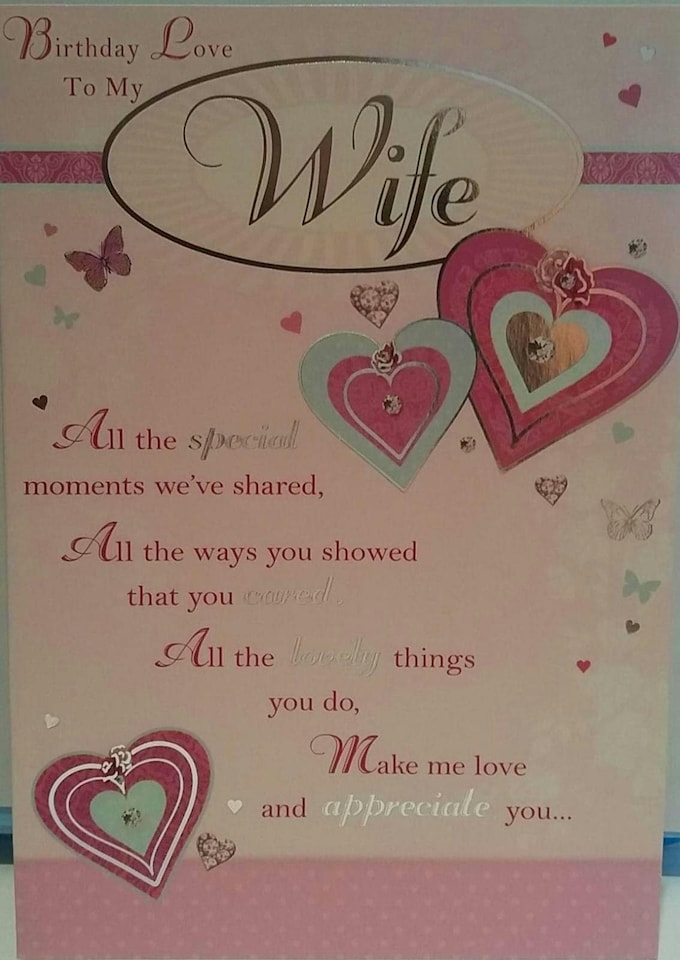 image 1 of Birthday Love To My Wife - Birthday Greeting Card