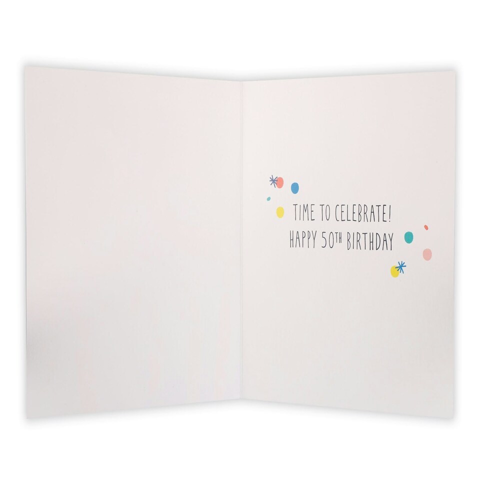 image 1 of 50th YOLO Birthday Card Age 50 Candle
