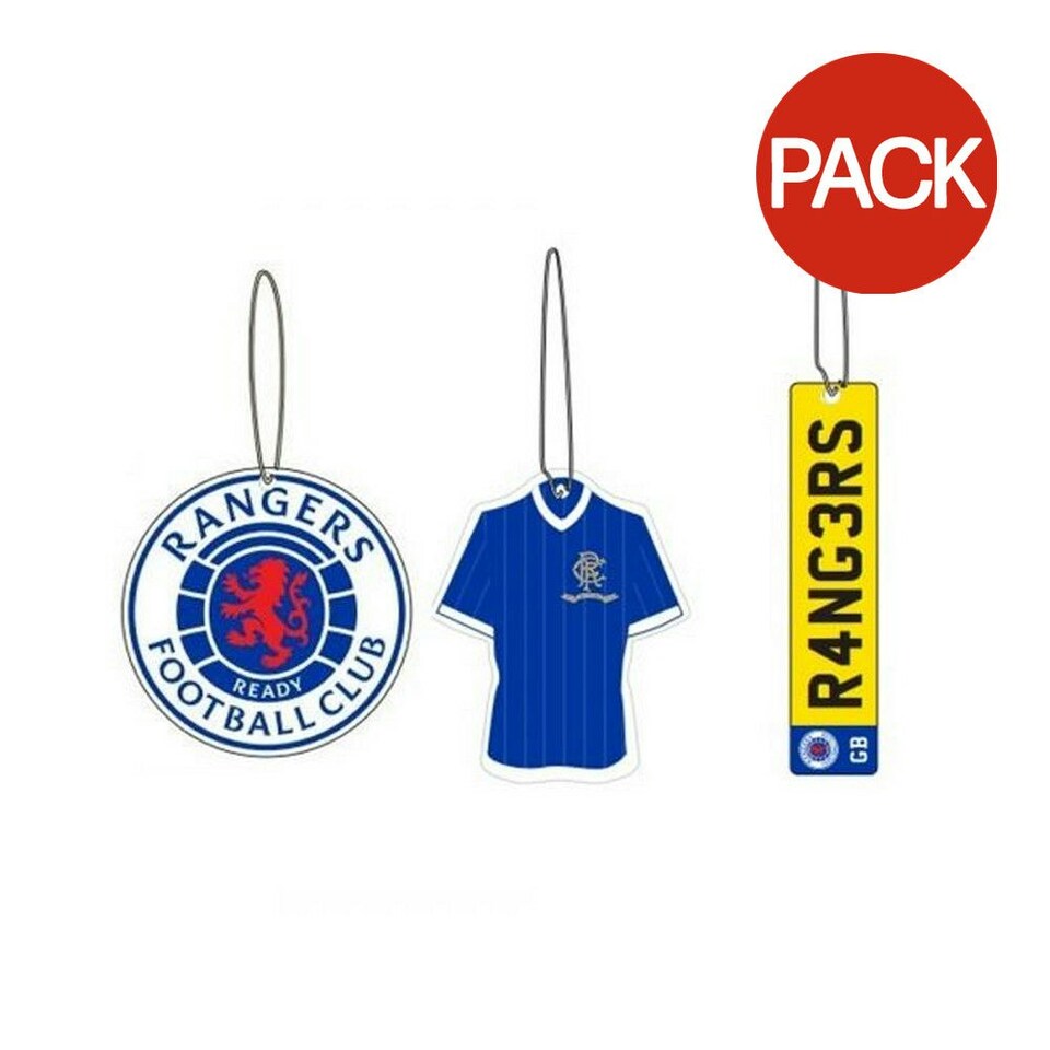 Rangers FC Car Air Freshener (Pack of 3) - White/Blue/Yellow - One Size