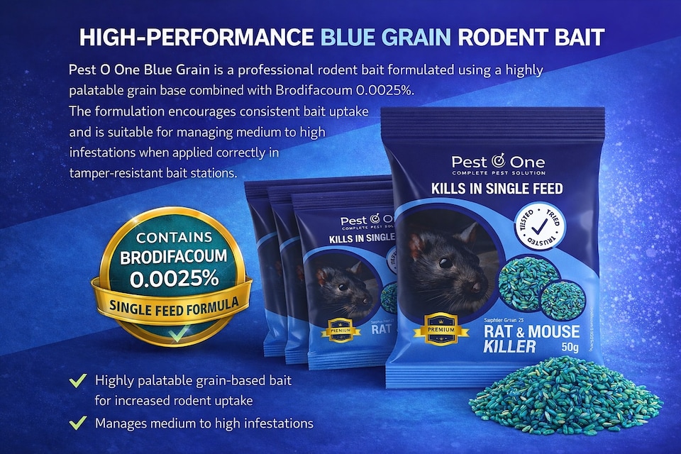 image 1 of Rat & Mouse Poison Grain Bait – 150g, 3 x 50g Brodifacoum Sachets