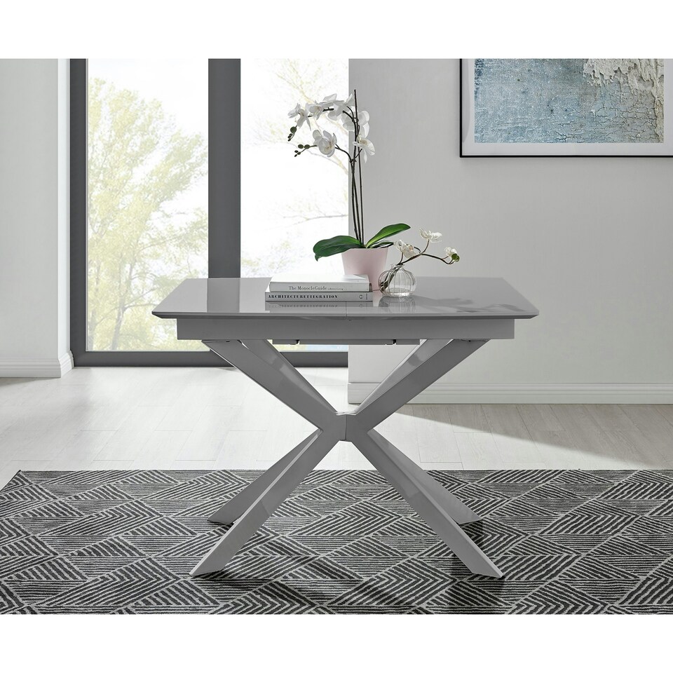 image 1 of Furniturebox Lira Grey 100cm Extending Dining Table