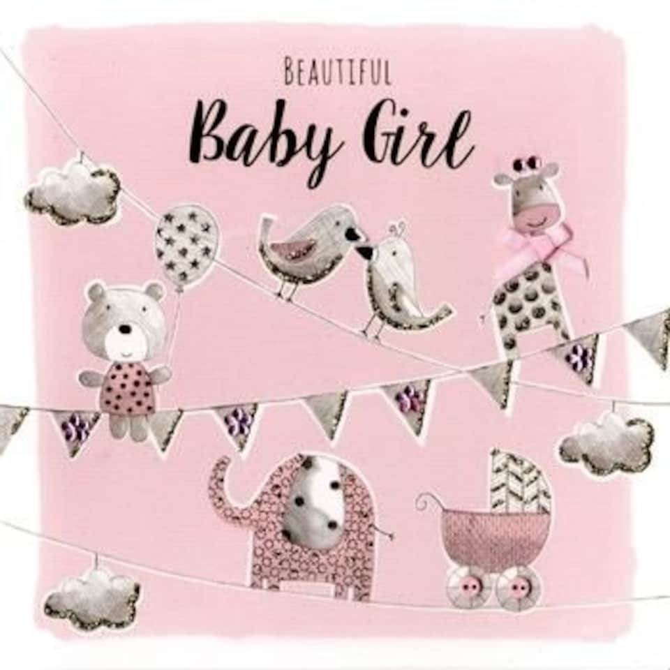 image 1 of BEAUTIFUL BAY GIRL, Luxury Congratulations on Your New Baby Girl Card