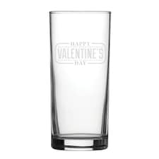 Personalised Happy Valentine's Day Bordered Design Hiball Glass