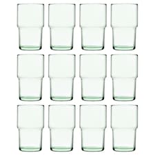 Pasabahce Aware Hill Recycled Stacking Highball Glasses - 440ml - Green - Pack of 12