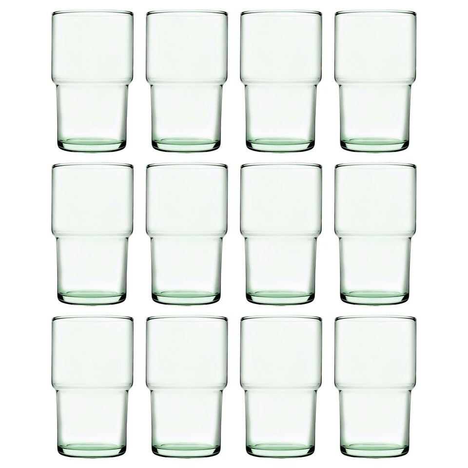 image 1 of Pasabahce Aware Hill Recycled Stacking Highball Glasses - 440ml - Green - Pack of 12