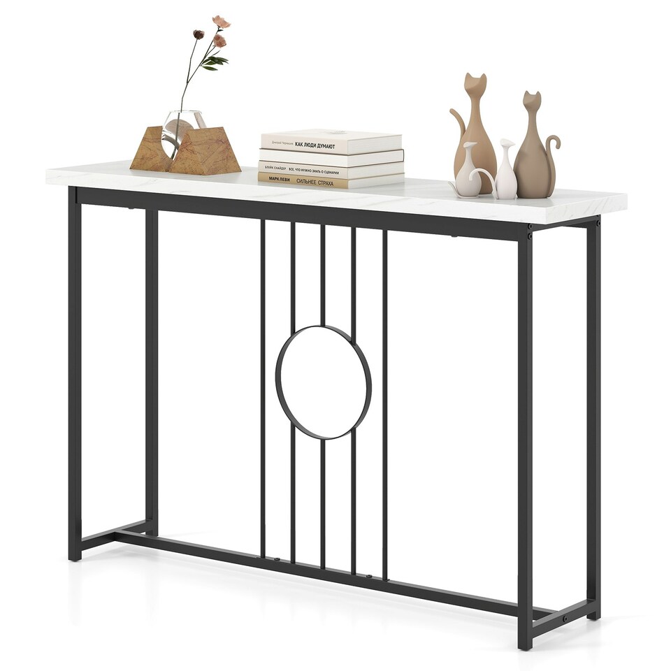 image 1 of COSTWAY 120CM Console Table Modern Entryway Table Black