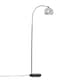 image 1 of ValueLights Curva Black Floor Lamp With Polished Chrome Metal Dome Shade | Chrome