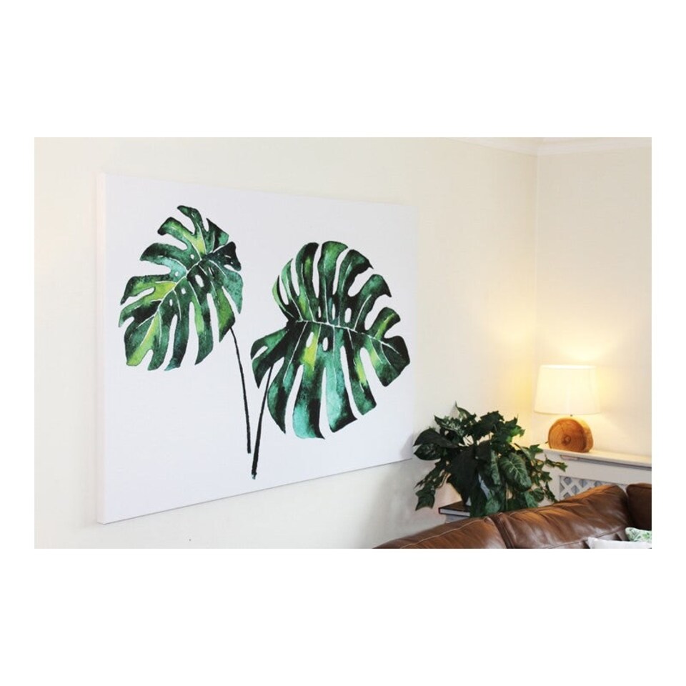 image 1 of Twin Palm leaves (Canvas Print) 127cm x 91cm