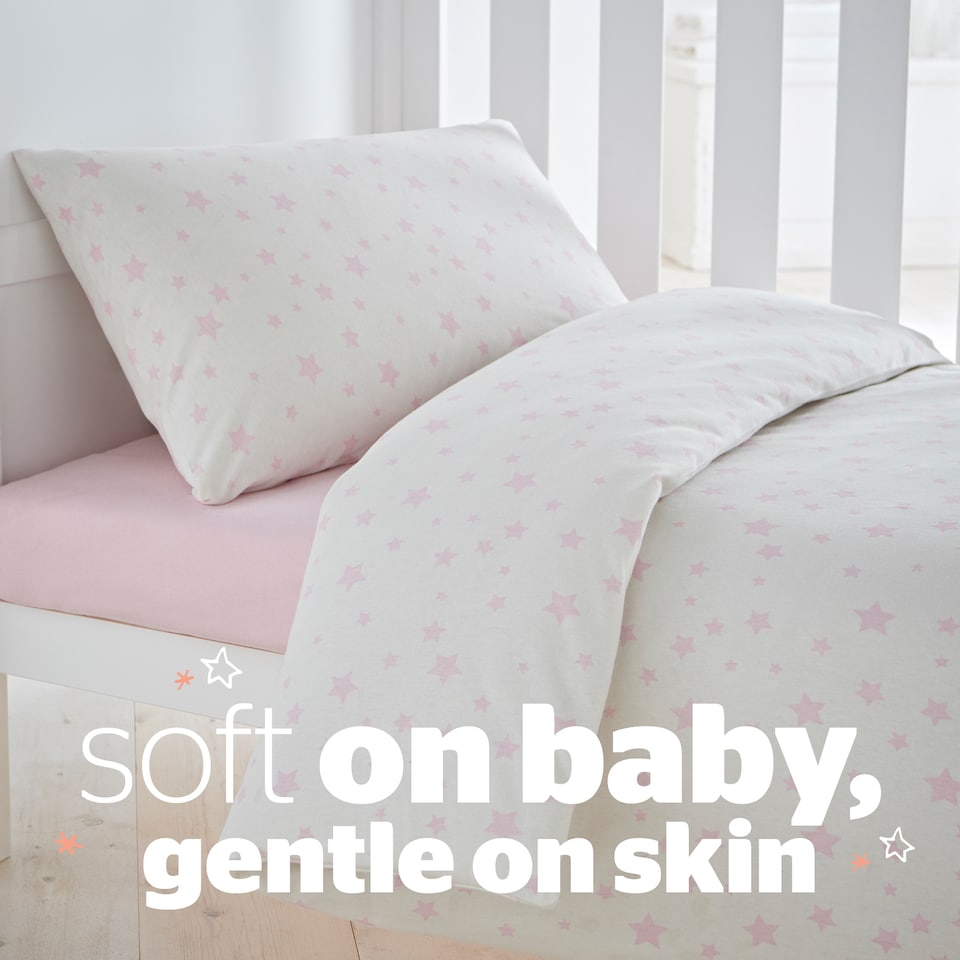 image 1 of Silentnight Safe Nights Stars Cot Bed Duvet Set