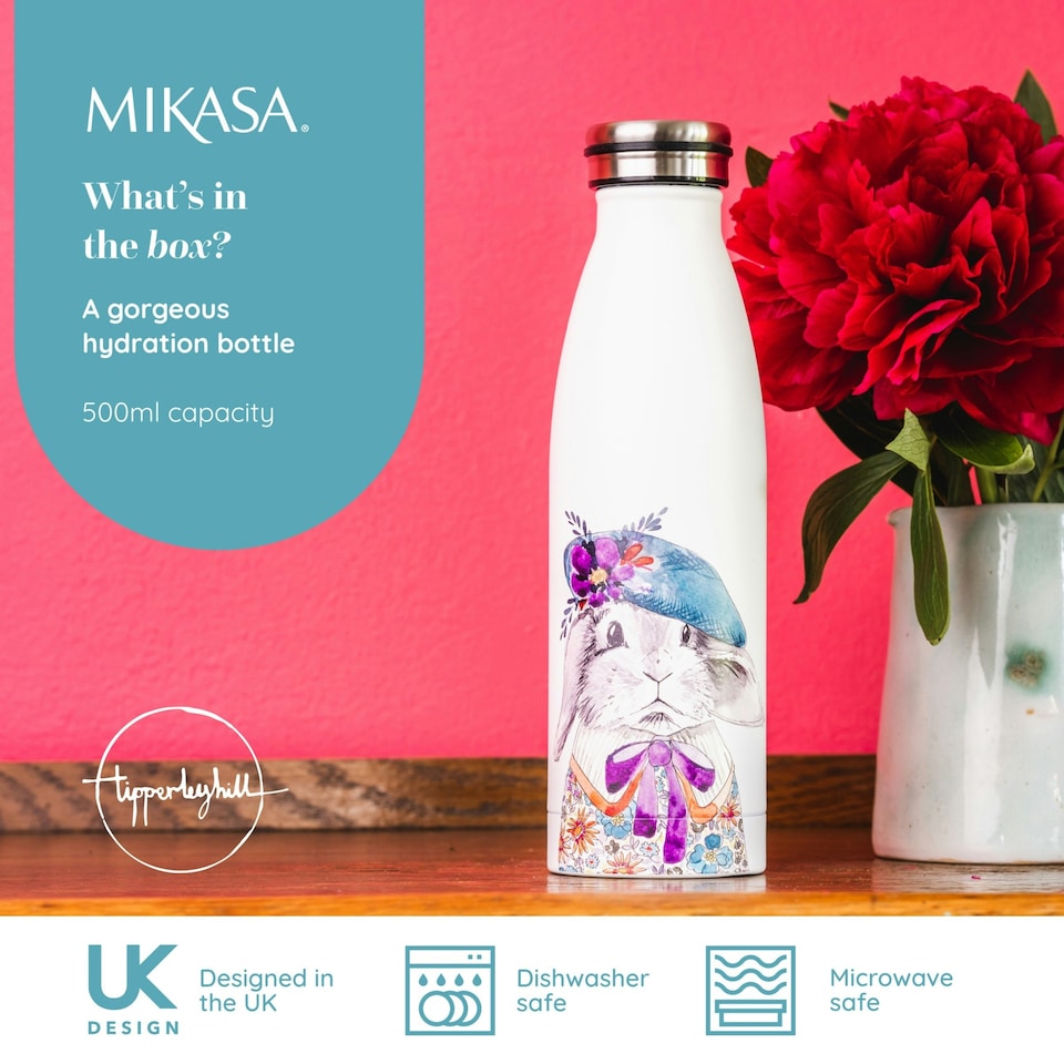 image 1 of Mikasa Water Bottle Rabbit Stainless Steel 500ml Multi | One Size