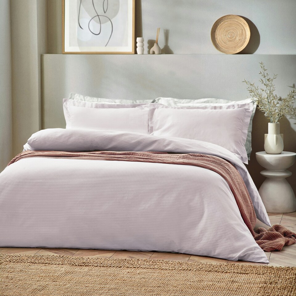 image 1 of Yard Waffle Textured Double Duvet Cover Set