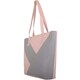 image 3 of Multi-Colour Large Genuine Leather Holiday / Beach Shoulder Bag Grey | Grey/Pink