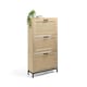 image 1 of VonHaus Lena Rattan 3 Drawer Shoe Storage Cabinet