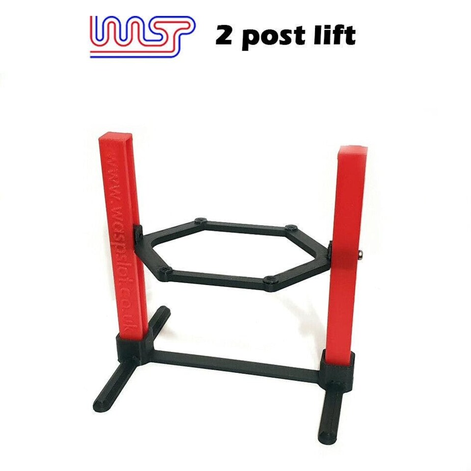 image 1 of Slot Car Garage Pit Scenery Post Lift Red 1:32 Scale Slot Car Track Scenery Wasp
