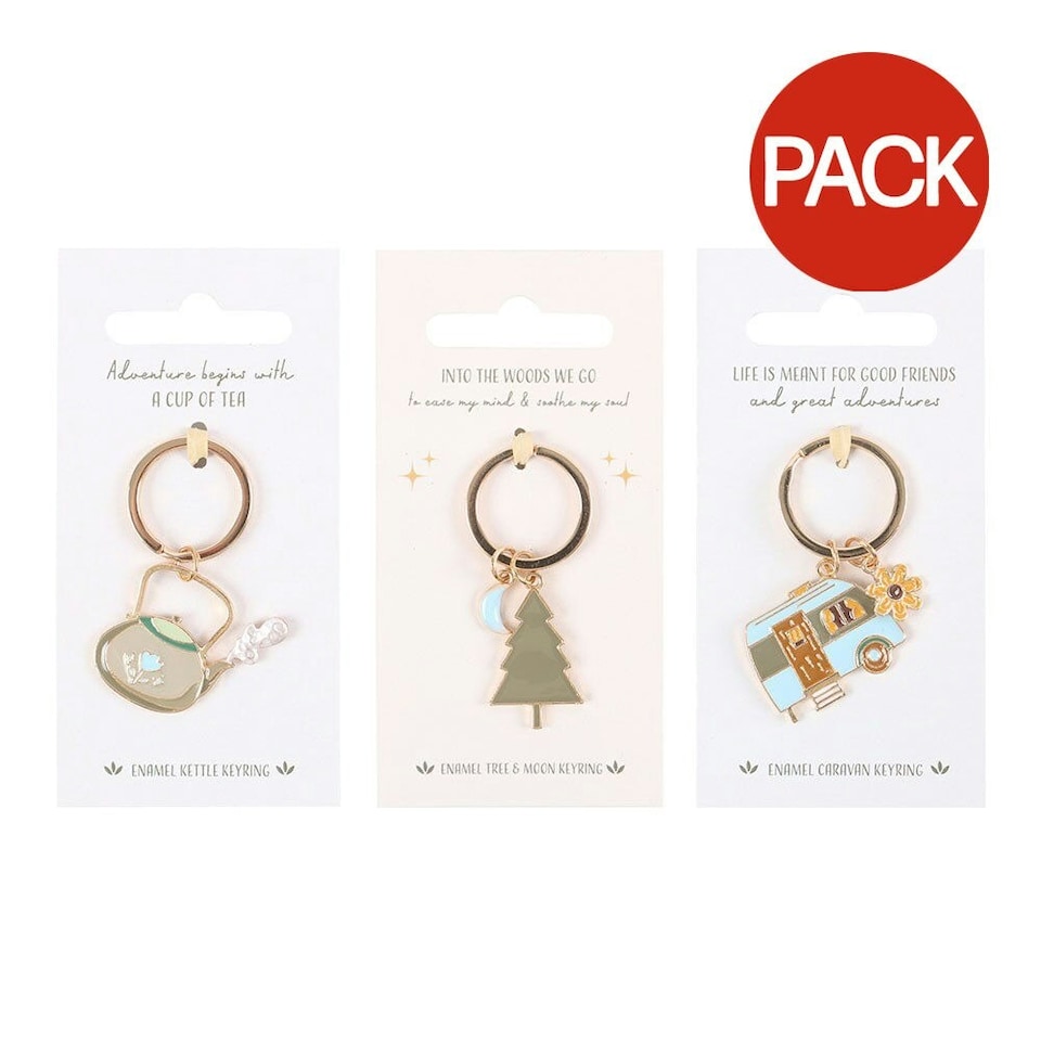 image 1 of Something Different Home On The Road Camping Keyring Set (Pack of 24) - Multicoloured - One Size