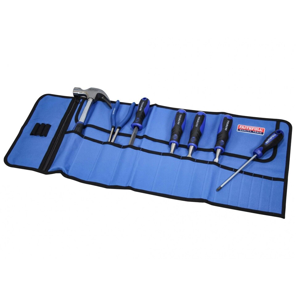 image 1 of Faithfull Tool Roll 32 X 77cm - Multi Colour - One Size Multi