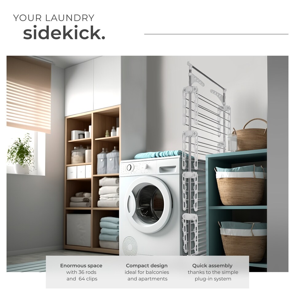 image 1 of Drying Rack Odelia - with wheels, foldable, 4 tiers