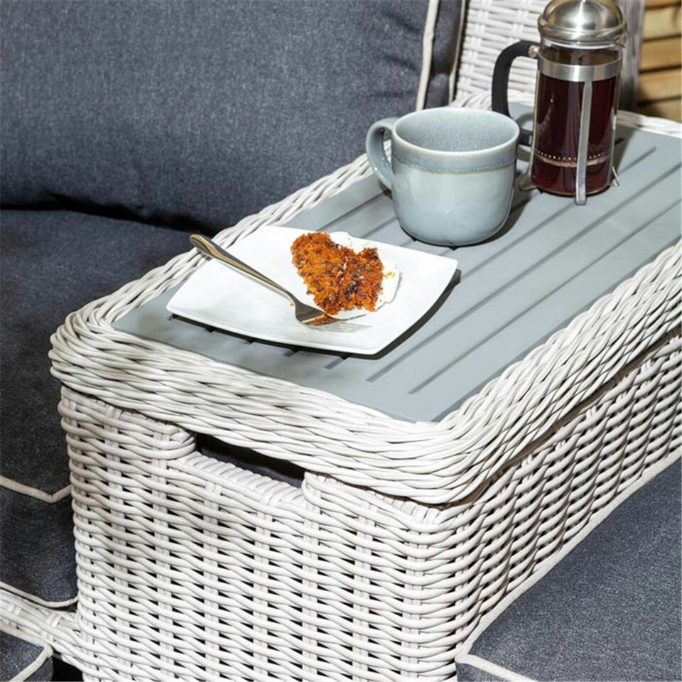 image 1 of 2 Seater Putty Grey Rattan Weave Garden Companion Set