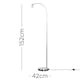 image 6 of ValueLights Modern Designer Style Polished Chrome Curved Stem Floor Lamp Base | Chrome