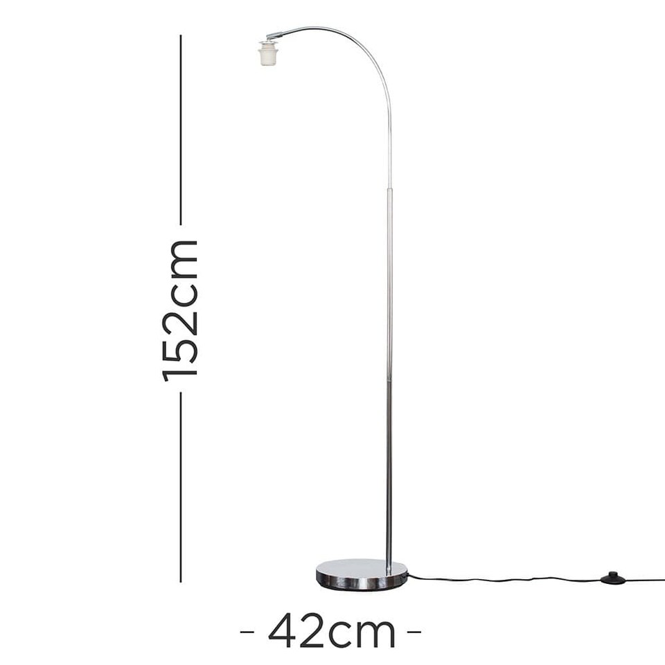 image 1 of ValueLights Modern Designer Style Polished Chrome Curved Stem Floor Lamp Base | Chrome