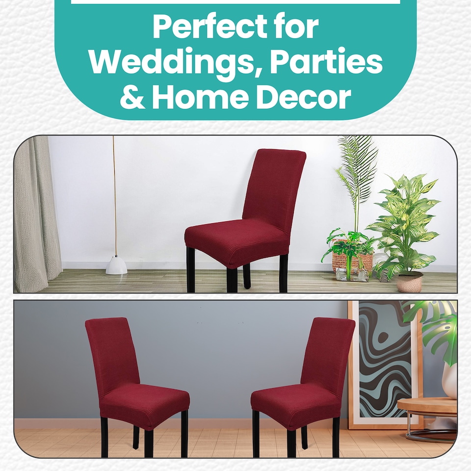 image 1 of Velvet Stretch Chair Covers, Spandex Dining Chair Slipcovers